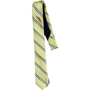 Tommy Hilfiger mens tie Core stripe yellow white navy stripe teen classic preppy